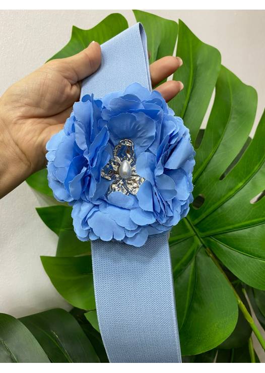 Cinturón flor azul